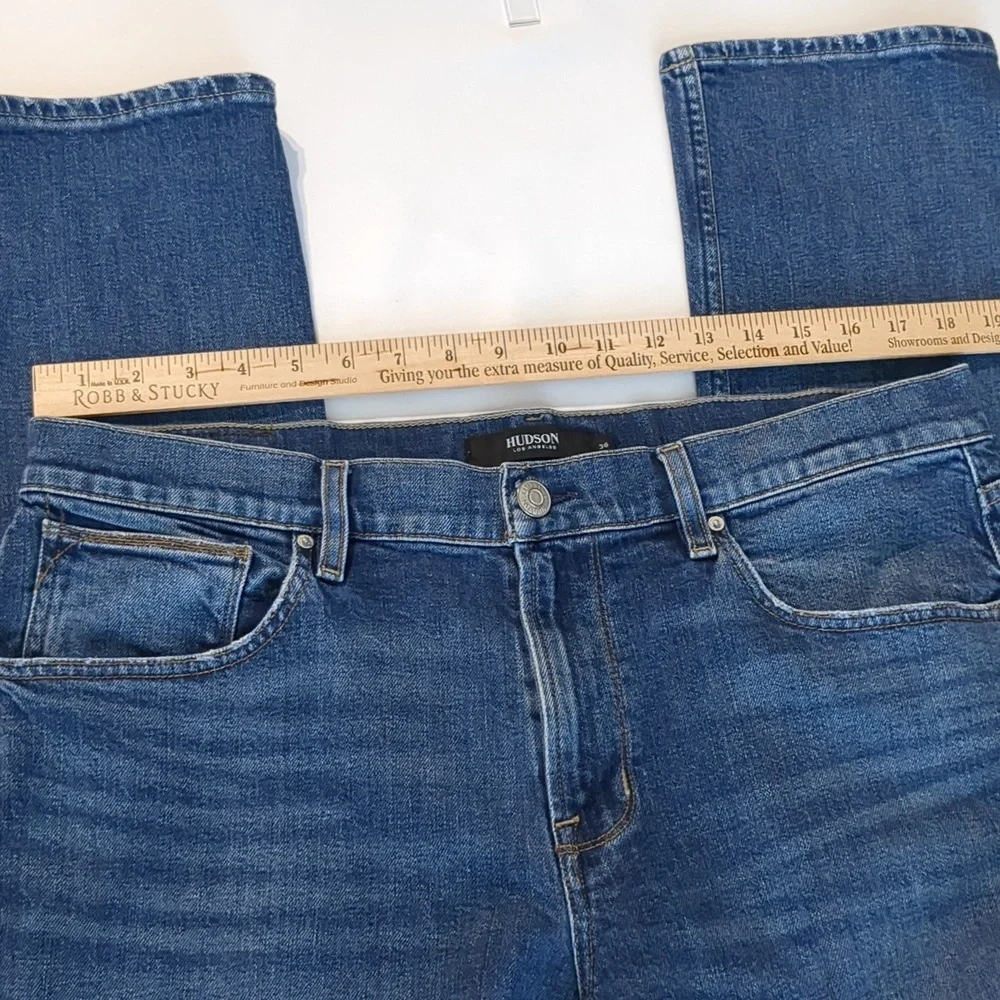 Hudson Blake Slim Straight Medium Wash Stretch Jean Sz 36